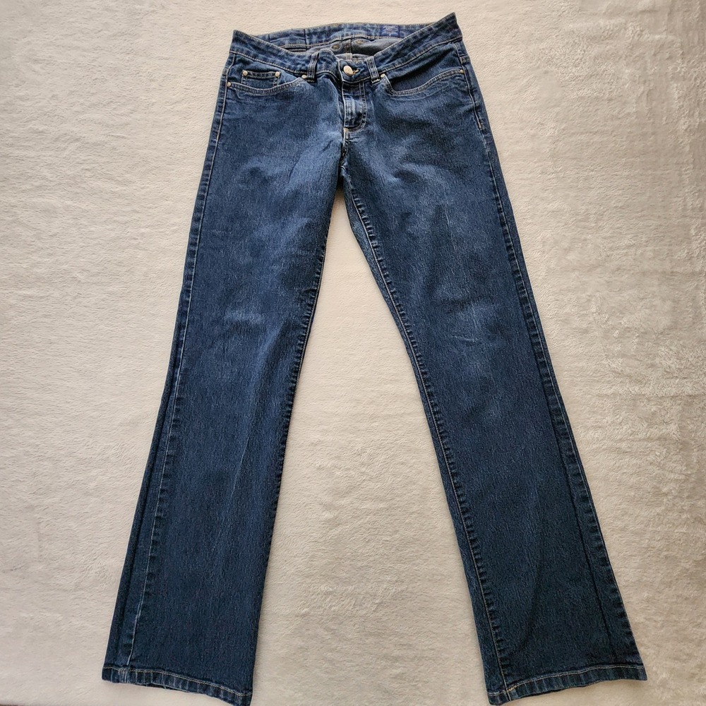 Jockey Person to Person Jeans Womens 8 31L 31W Blue Straight Leg Stretch Denim